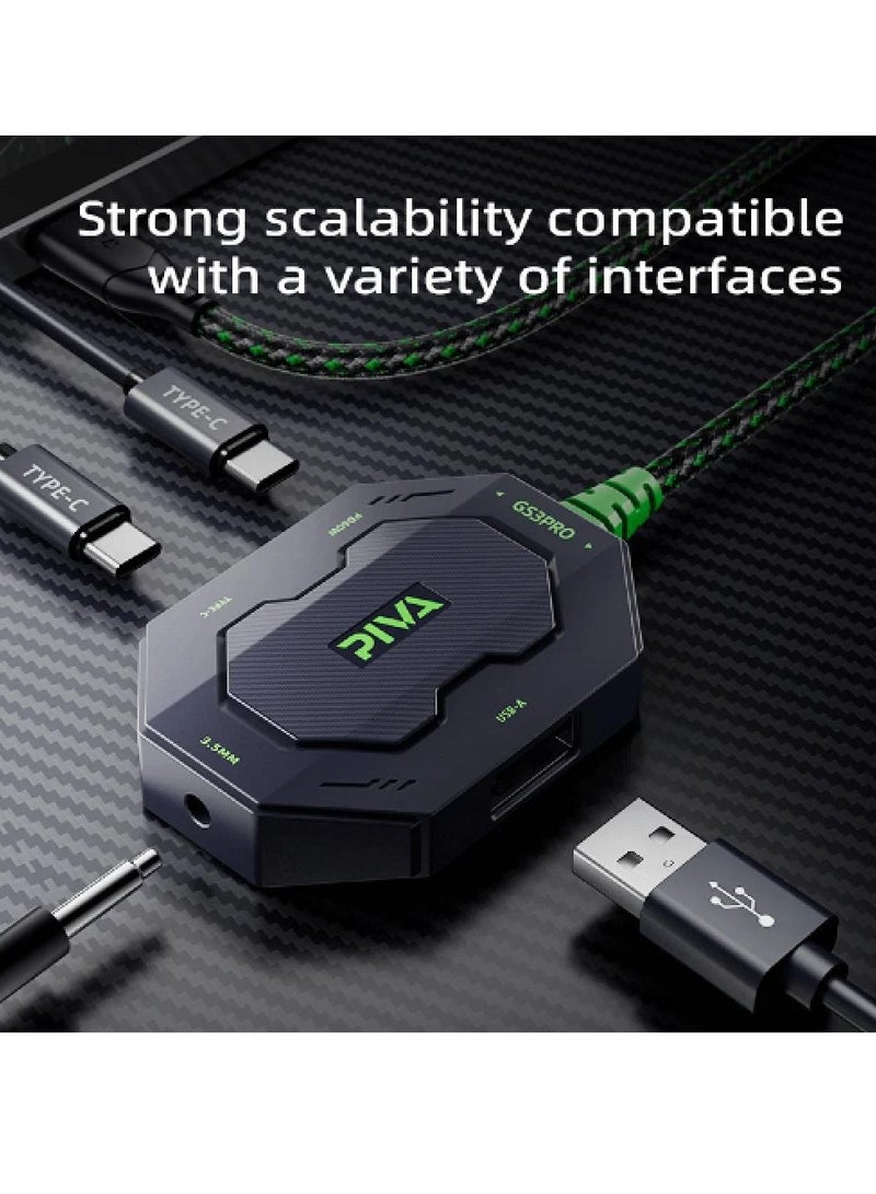 Piva Curved 4-in-1 Gaming Adapter - 60W PD Fast Charging & Dual Audio Jack - Image 5